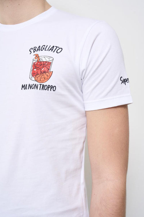T-shirt uomo girocollo bianca con stampa - 2