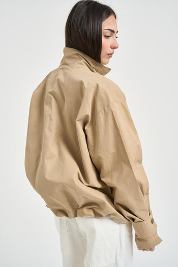 Bomber donna con strass beige - 3