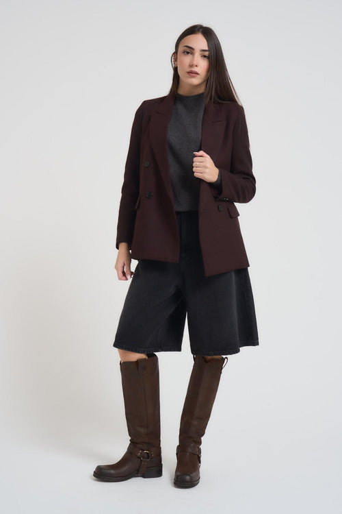 Giacca donna doppiopetto bordeaux