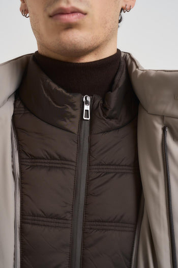 Giubbotto trench midi uomo grigio chiaro - 8