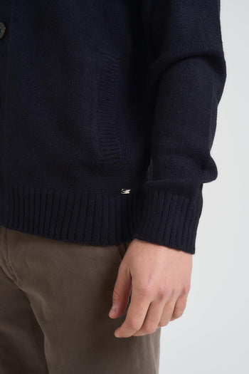 Cardigan uomo con bottoni blu notte - 4