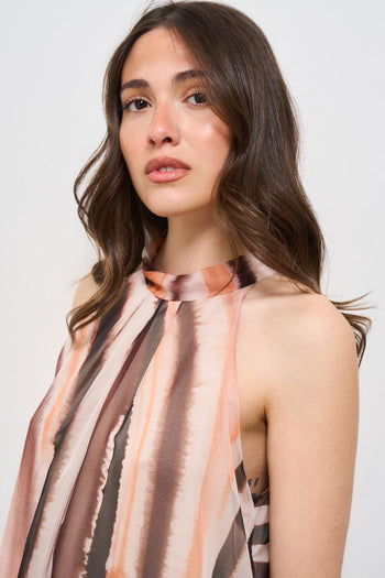Abito donna lungo a righe marrone - 4