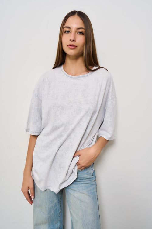 T-shirt donna over grigia