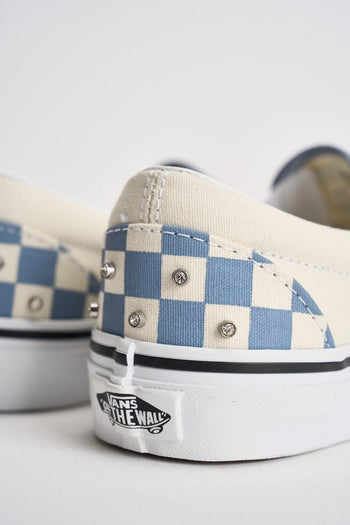 Sneakers donna Classic slip-on scacchi celeste - 8