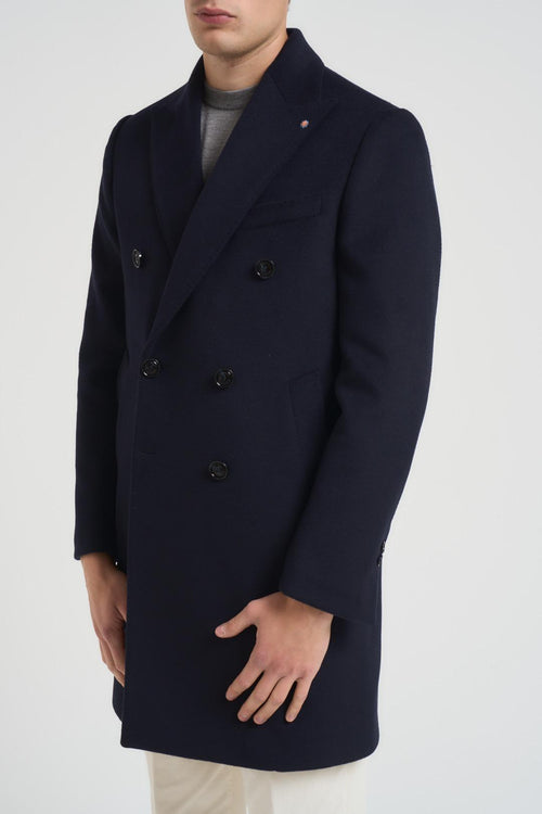 Cappotto uomo doppiopetto blu notte