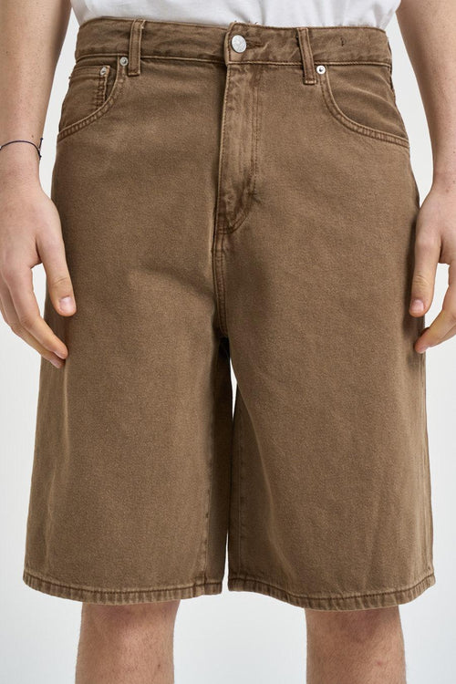 Bermuda uomo in denim marrone