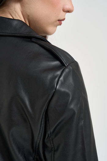 Giubbotto donna ecopelle nero - 4