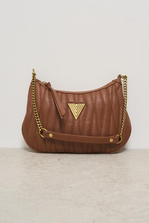 Brown quilted women's bag