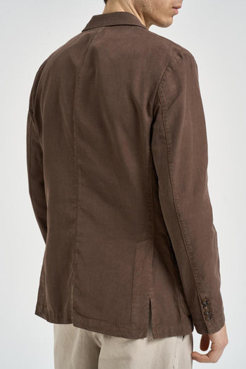 Giacca uomo in cotone marrone - 4