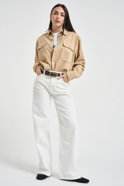 Camicia donna over beige - 1