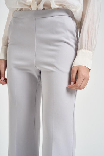 Pantalone donna a palazzo grigio perla - 3
