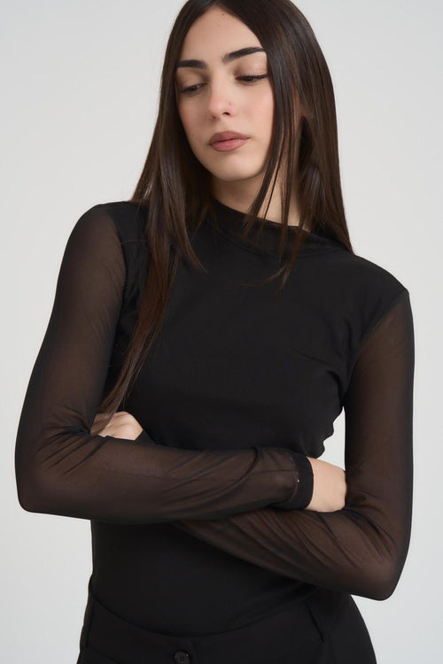 Maglia donna girocollo nera - 2