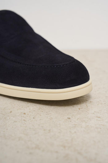 Men's blue suede moccasin - 4