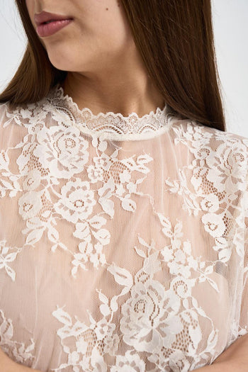 Top donna in pizzo panna - 3