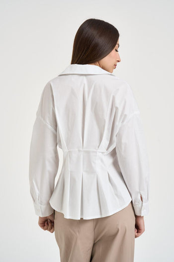 Camicia donna bianca con pinces - 3