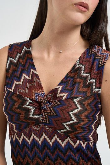 Abito donna lungo fluido multicolor - 4