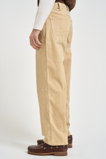 Jeans uomo wide leg in denim beige - 3