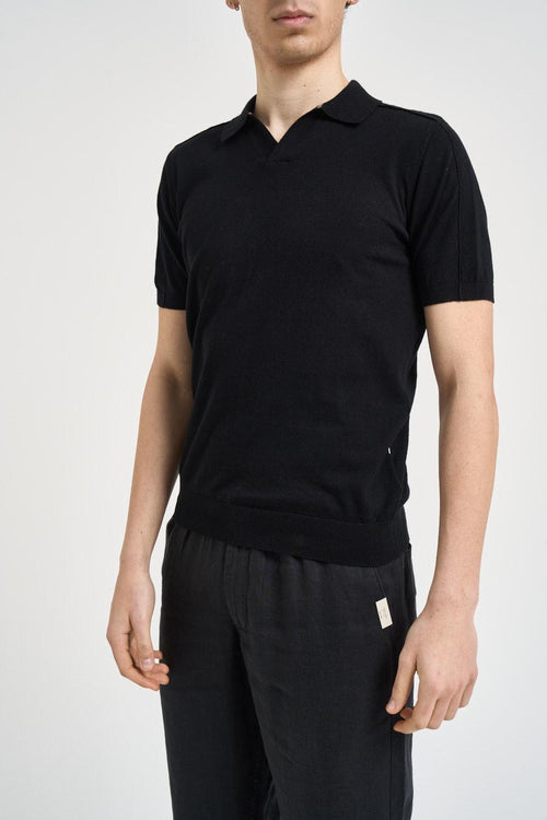 Polo uomo in maglia nera - 2
