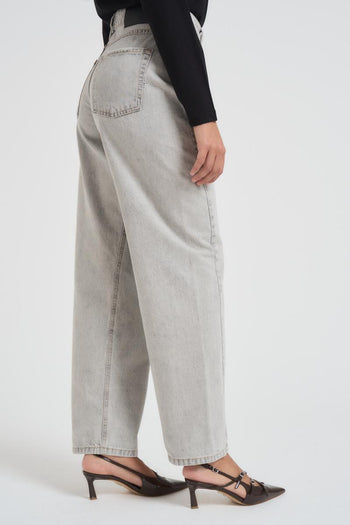 Jeans donna regular in denim grigio - 3