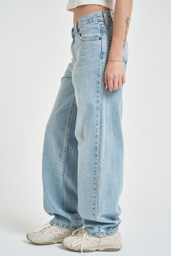 Jeans donna Baggy Dad in denim chiaro - 3