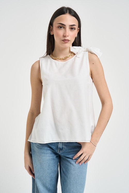 Top donna in mussola bianca - 2