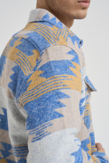 Camicia uomo in flanella con fantasia azteca - 6