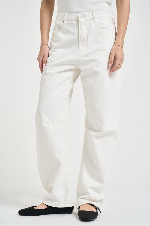 Jeans donna barrel Janie in denim bianco