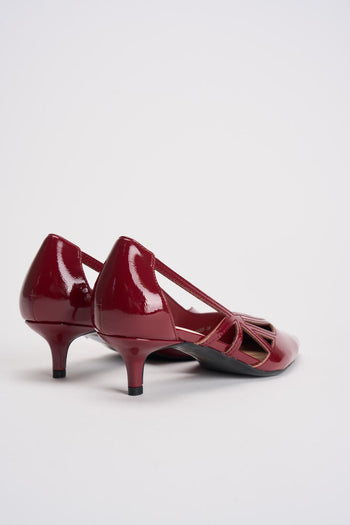 Décolleté donna in vernice bordeaux - 6