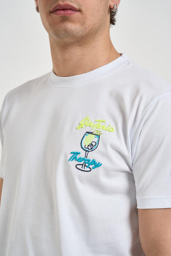 T-shirt uomo con ricamo bianca - 3