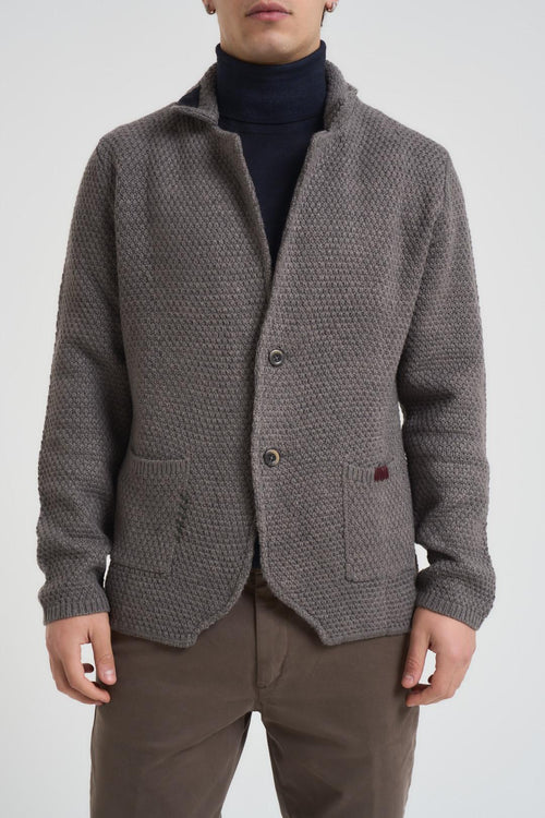 Giacca uomo in maglia grigia