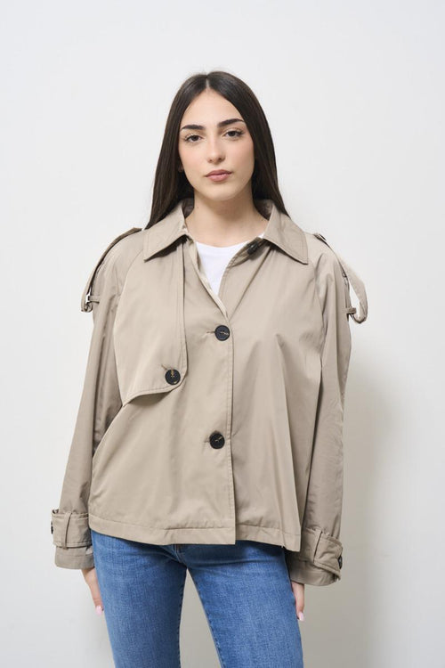 Trench crop donna beige - 1