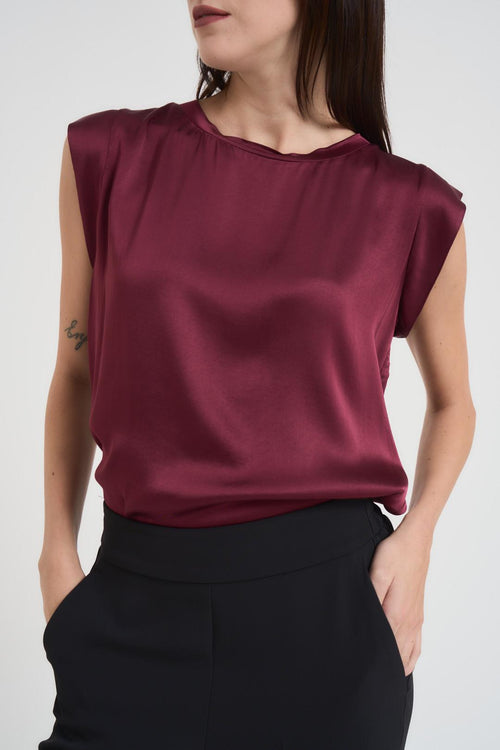 Top donna smanicato bordeaux - 2