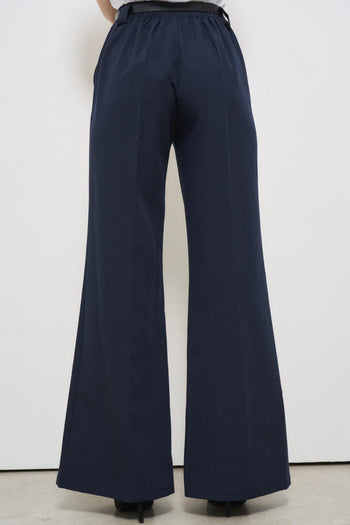 Blue women's trousers with belt - 4