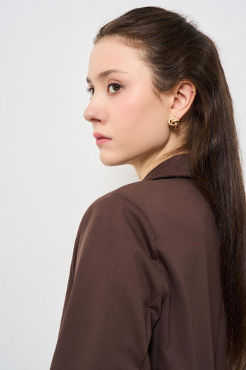 Giacca donna doppiopetto marrone - 6