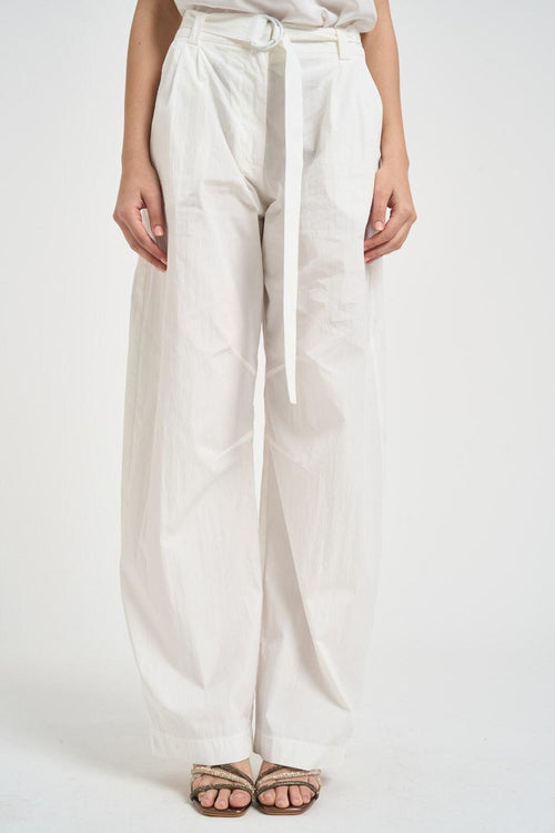 Pantalone donna con cintura bianco