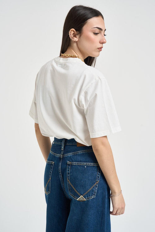 T-shirt donna con stampa bianca - 2