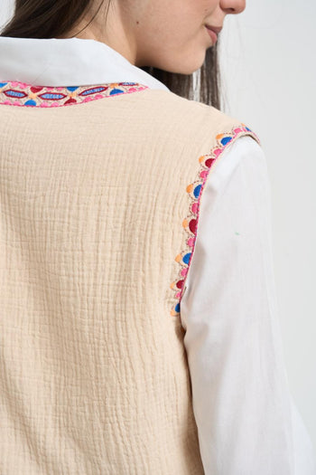 Gilet donna floreale corto - 5