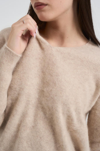 Maglia donna scollo a V beige - 3