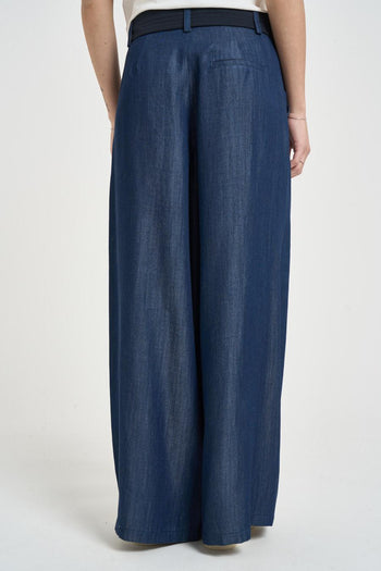 Pantalone donna Chambray in denim scuro - 4