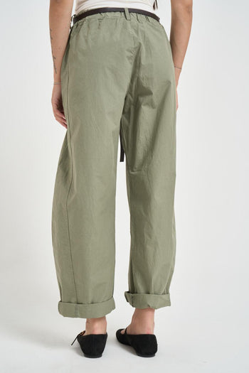 Pantalone donna barrel fit verde - 4