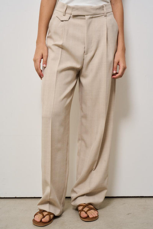 Pantalone donna a palazzo beige