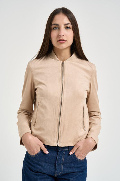 Giubbotto donna corto sabbia