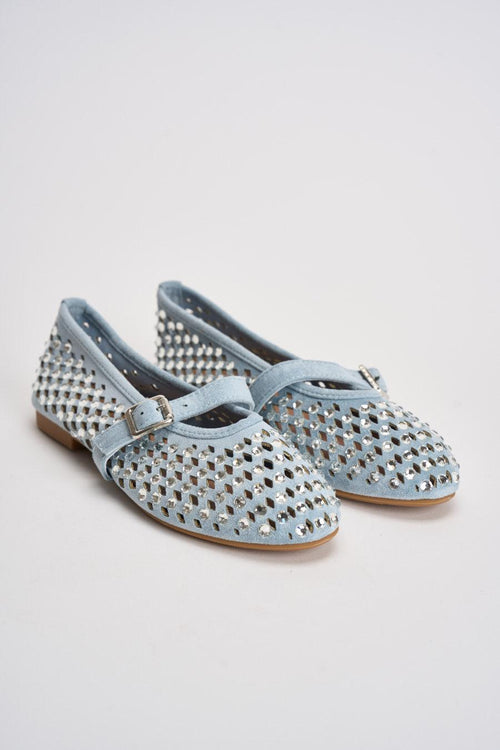 Ballerina donna con strass azzurra - 2