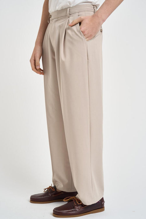 Pantalone uomo con pinces beige - 2