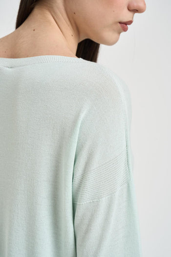 Maglia donna scollo a barca verde menta - 4