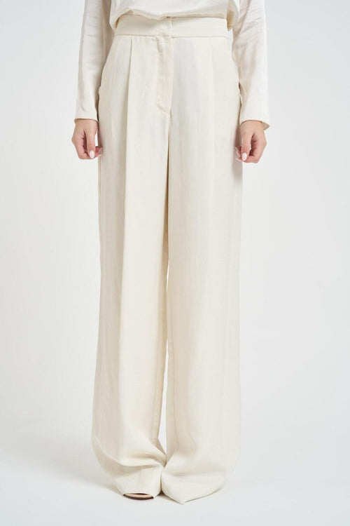 Pantalone donna a palazzo panna