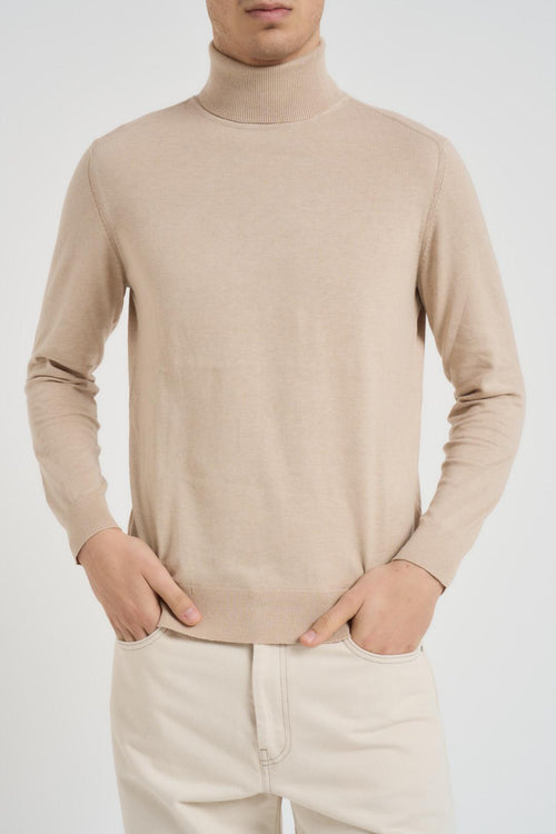 Maglia uomo collo alto beige