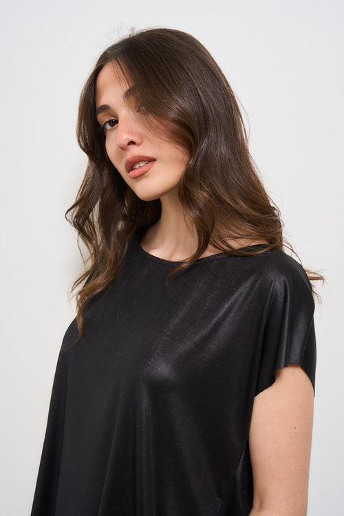 T-shirt donna girocollo nera - 2