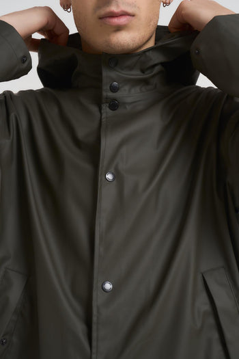 Giubbotto uomo impermeabile verde militare - 3