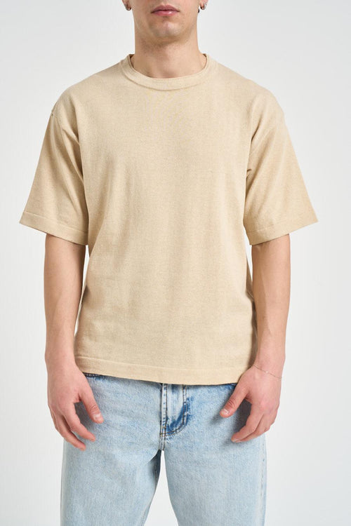 T-shirt uomo girocollo beige